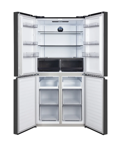 CHiQ CCD502NBS 503L Quad Door Fridge Black Steel Refrigerator