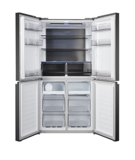 CHiQ CCD601NBS 601L Quad Door Fridge Black Steel Refrigerator
