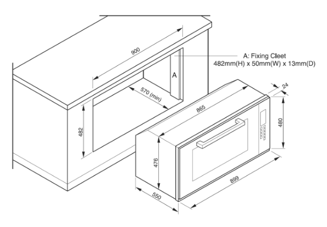 Euromaid ETD90B 90cm 10 Function Full-Touch Built-In Oven