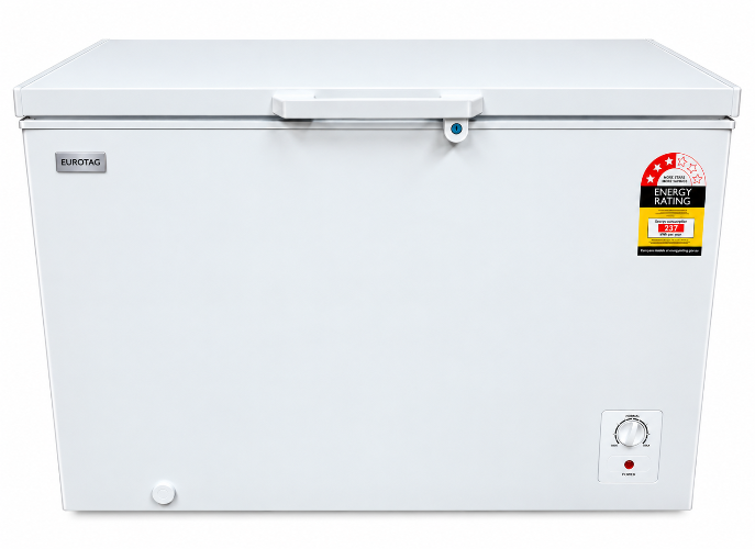 Eurotag EU-300 300L Chest Freezer with Lockable Lid & Wheels – White