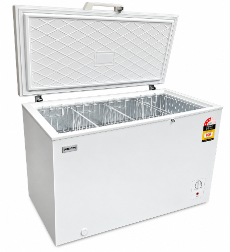 Eurotag EU-300 300L Chest Freezer with Lockable Lid & Wheels – White