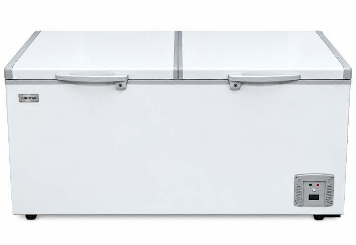 Eurotag EU-620 620L Commercial Chest Freezer with Solid Lift-Up Lids – White