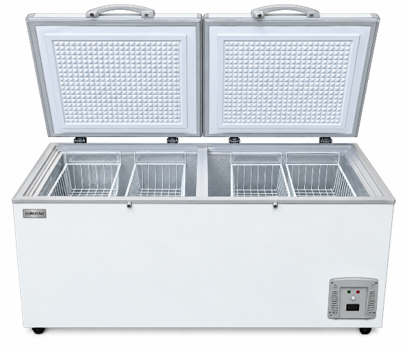 Eurotag EU-620 620L Commercial Chest Freezer with Solid Lift-Up Lids – White