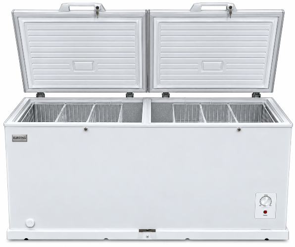 Eurotag EU-800CF 718L Commercial Chest Freezer with Dual Solid Lids – White