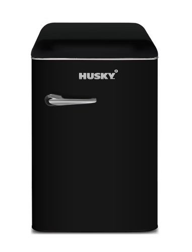 Husky HUSRET135BKHU 118L Retro Style Bar Fridge with Freezer – Black