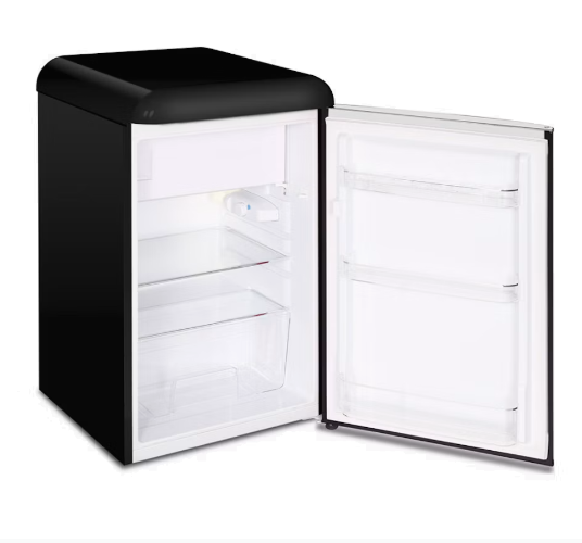 Husky HUSRET135BKHU 118L Retro Style Bar Fridge with Freezer – Black