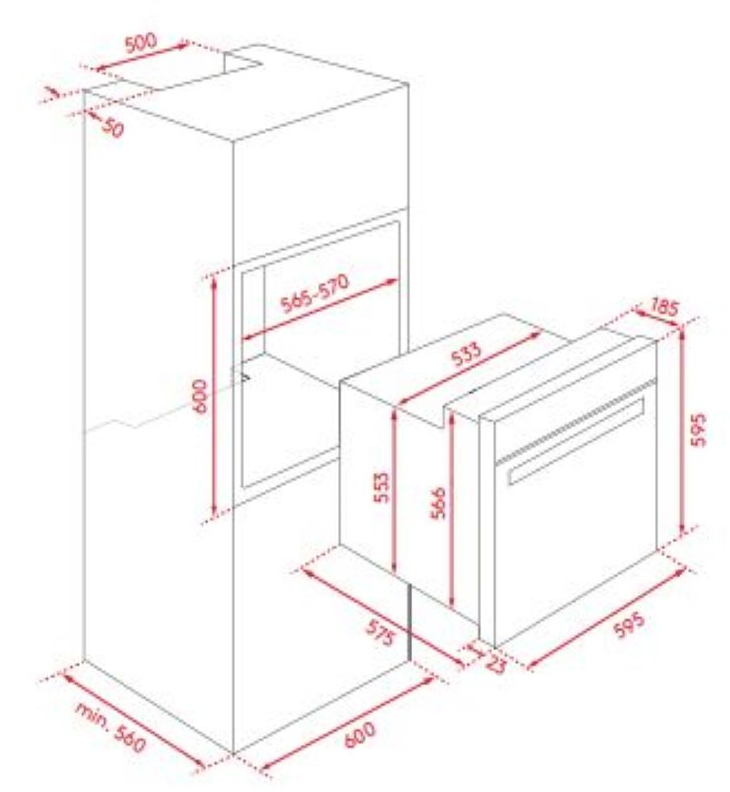 Inalto I060XL5M 60cm 5 Function Oven with Minute Minder Timer Built in Ovens