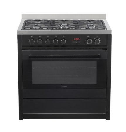 Technika TEG95TBK 90cm Dual Fuel Freestanding Cooker Matte Black - Freestanding Oven
