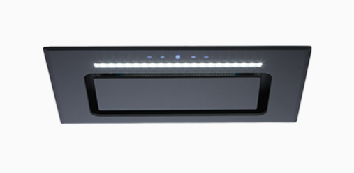 Euromaid UCG52B 52cm Deluxe Glass Undermount Rangehood – Black Glass