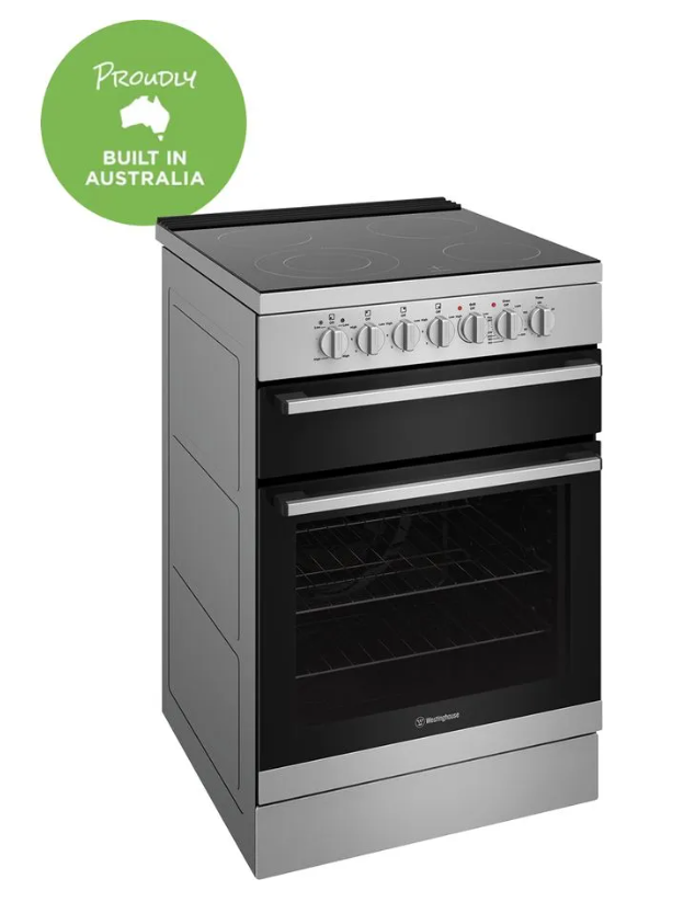 Westinghouse WFE642SCB 60cm freestanding electric oven and ceramic cooktop, stainless steel