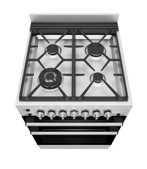 Westinghouse WFG612SCH 60cm freestanding gas oven and gas cooktop with separate grill, stainless steel