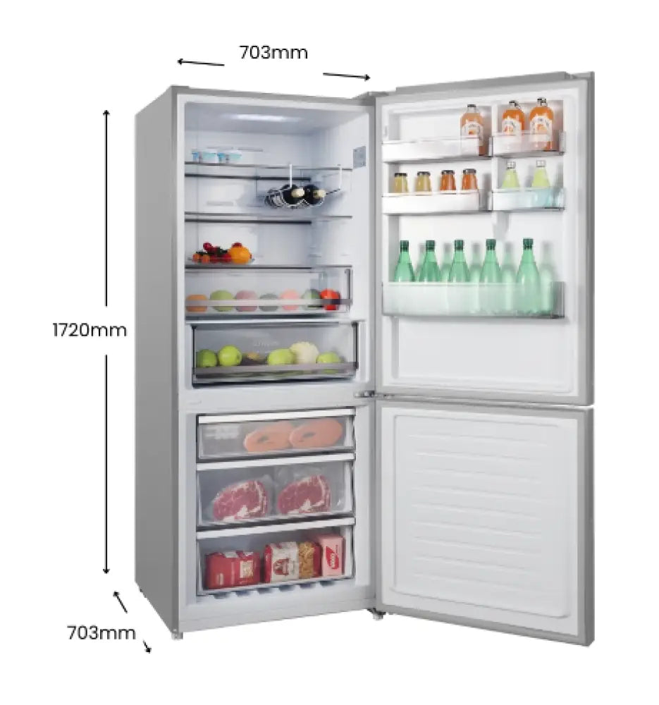 CHiQ CBM394NSS6E 396L Bottom Mount Fridge Stainless Steel Refrigerator