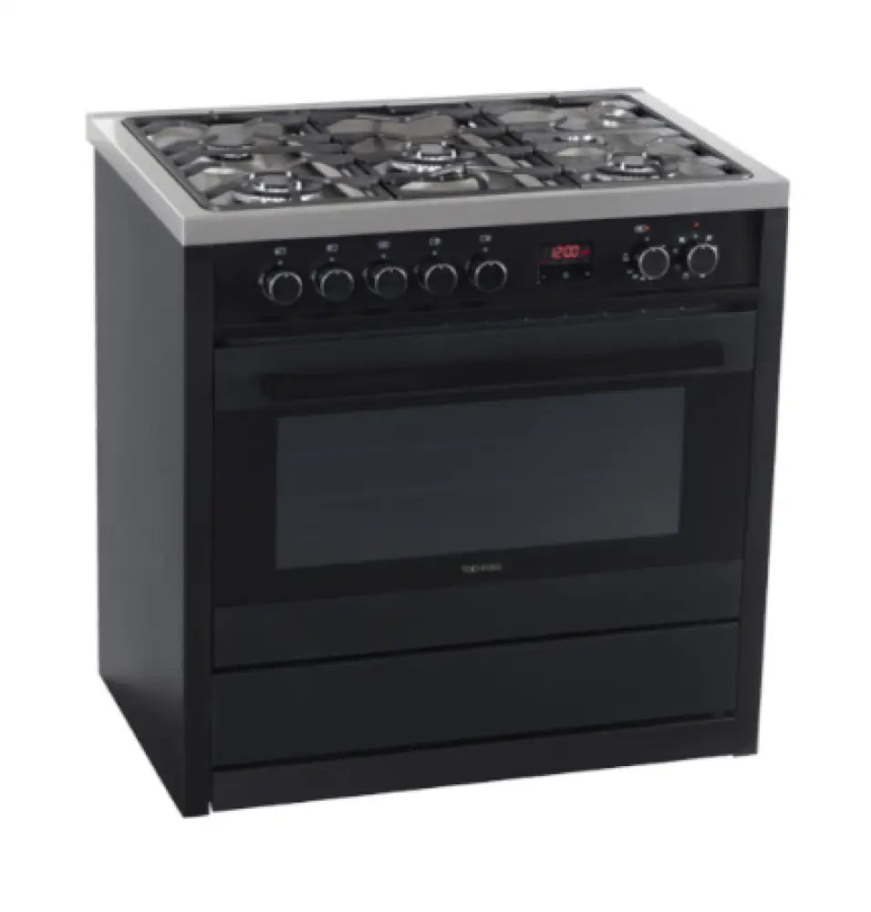 Technika TEG95TBK 90cm Dual Fuel Freestanding Cooker Matte Black - Freestanding Oven
