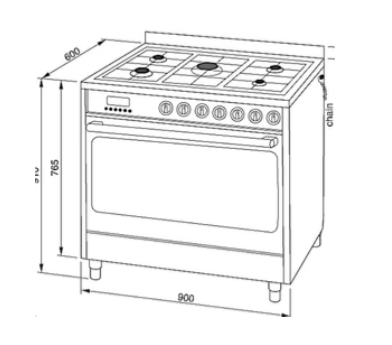 Technika B9GEFTSS-5 900mm Stainless Steel Upright Cooker