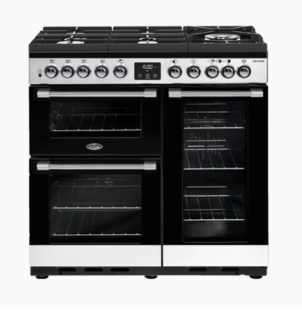Belling BCC900GTGSS 90cm CookCentre Deluxe Gas-Through-Glass Freestanding Cooker – Stainless Steel