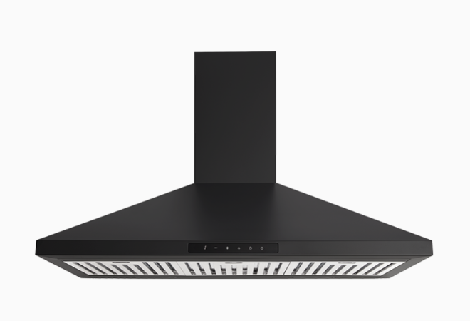 Euromaid CPT9MB 90cm Pyramid Canopy Rangehood – Matte Black