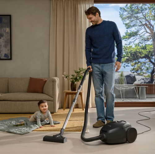 Electrolux EFB71113EB UltraSilencer Plus Canister Bagged Vacuum Cleaner – Ebony Black