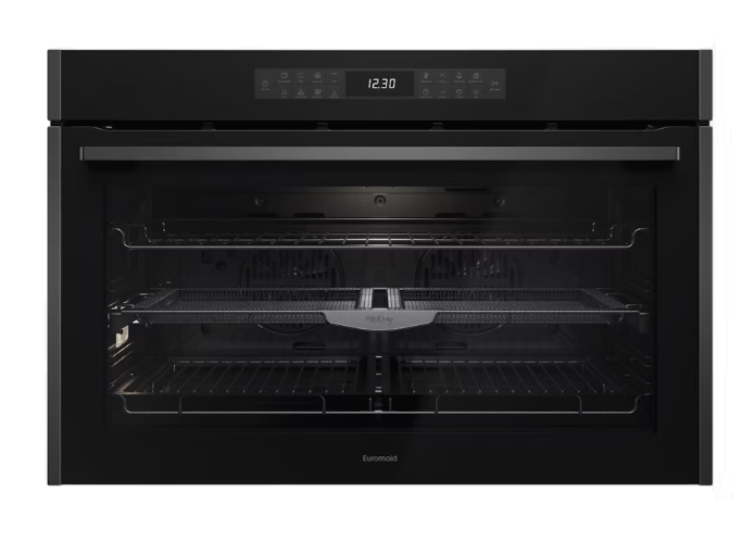 Euromaid EO916ASTB 90cm 148L 16 Function Built-In Oven with Air Fry – Dark Stainless Steel