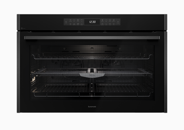 Euromaid EPO917ASTB 90cm 17 Function Pyrolytic Built-In Oven with Air Fry – Dark Stainless