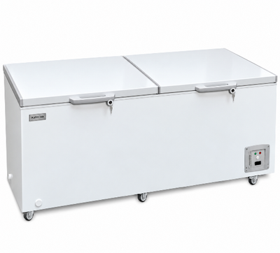 Eurotag EU-1100 1100L Commercial Chest Freezer with Dual Solid Lids – White