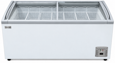 Eurotag EU-620GL 620L Commercial Glass Top Chest Freezer – White