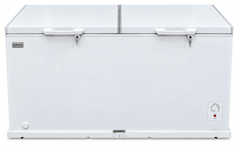 Eurotag EU-800CF 718L Commercial Chest Freezer with Dual Solid Lids – White