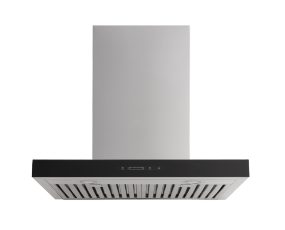 Technika FHEE22A6S-5 60cm Deluxe Canopy Rangehood – Black Glass & Stainless Steel