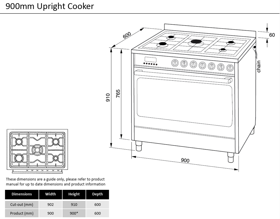 Technika GHE09TDSS-4 90cm Dual Fuel Freestanding Cooker – Stainless Steel