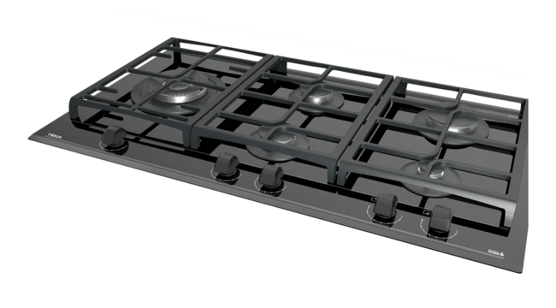 Teka GSC95320BNIX 90cm Gas on Glass Cooktop with ExactFlame