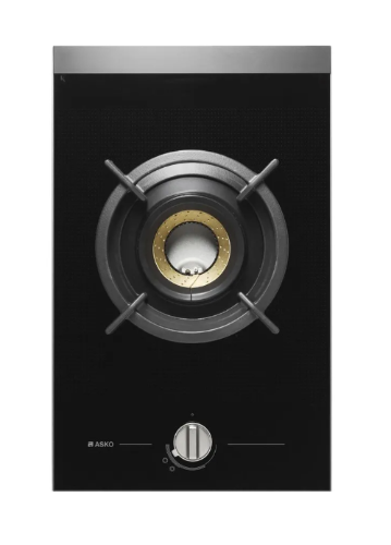 ASKO HG1365GD 33cm Domino Fusion Volcano Wok Gas Cooktop – Black Glass
