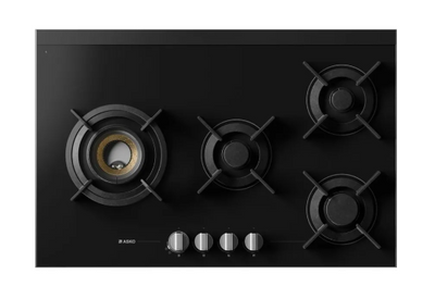 ASKO HG8843BGD1 80cm 4 Burner Gas Cooktop with Fusion Volcano Wok Burner – Black Ceramic Glass
