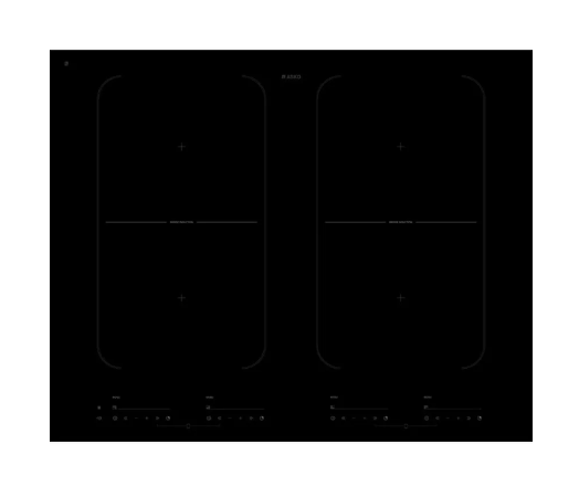 ASKO HI1655G 60cm 4 Zone Bridge Induction Cooktop – Black Ceramic Glass