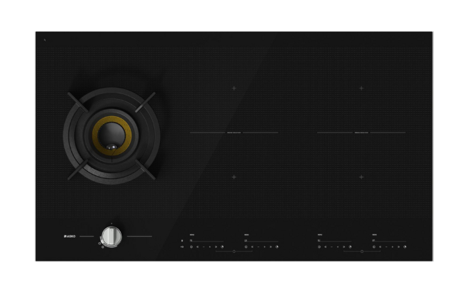 ASKO HIG1995AD Pro Series 90cm Duo Fusion Gas & Induction Cooktop – Black Ceramic Glass