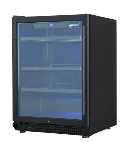 Husky HUSDSC54MBZYLH Riserva 154L Single Door Drinks Chiller – Matte Black, Left Hand Hinge