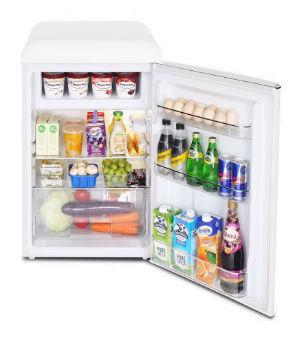 Husky HUSRET135WHHU 118L Retro Style Bar Fridge with Freezer – White