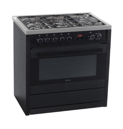Technika TEG95TBK 90cm Dual Fuel Freestanding Cooker Matte Black