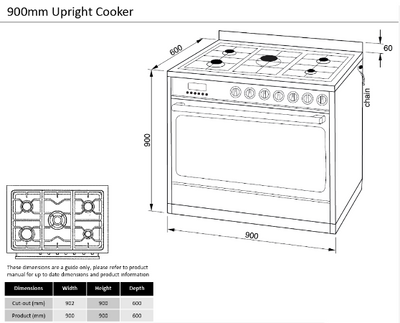 Technika TU950TME8BG 90cm Dual Fuel Freestanding Cooker – Stainless Steel & Black Glass