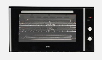Venini VO90S 90cm Built-In Multifunction Oven – Stainless Steel & Black Glass
