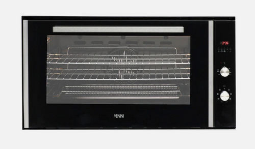Venini VO90S 90cm Built-In Multifunction Oven – Stainless Steel & Black Glass