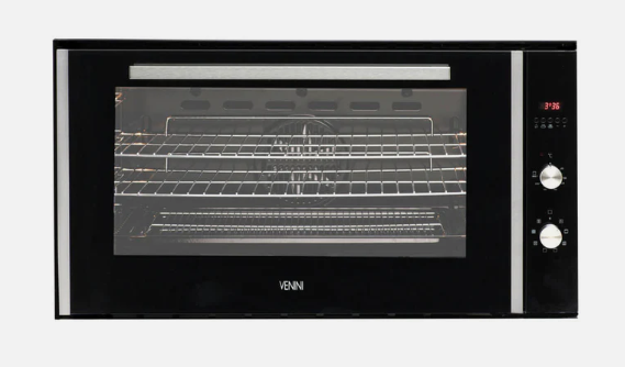 Venini VO90S 90cm Built-In Multifunction Oven – Stainless Steel & Black Glass