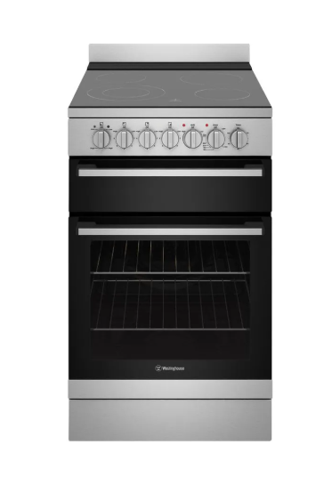 Westinghouse WFE542SCB 54cm freestanding electric oven and ceramic cooktop, stainless steel