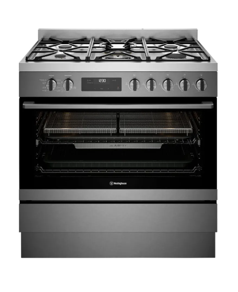 Westinghouse WFE9516DD 90cm dual fuel freestanding oven with AirFry dark stainless steel Freestanding Oven