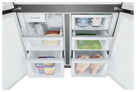 Westinghouse WQE5650BA 564L Quad Door Fridge - Matte charcoal black