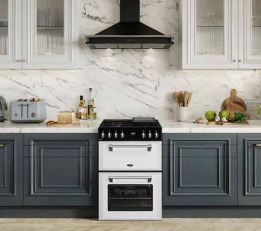 Belling BMR60DODFW 60cm Mini Richmond Dual Fuel Freestanding Cooker – White - Freestanding Oven