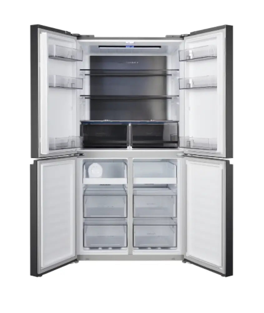 CHiQ CCD601NBS 601L Quad Door Fridge Black Steel Refrigerator