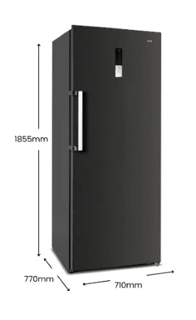 CHiQ CSH379NBSR3 380L Hybrid Vertical Freezer Right Hinge Black Steel Freezer OR Fridge Hybrid