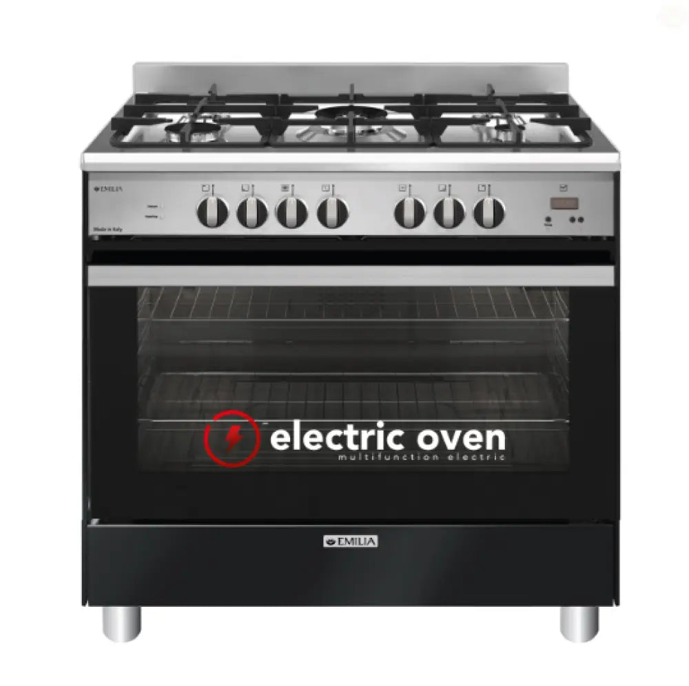 Emilia EM965GEMB 90cm Dual Fuel Freestanding Cooker – Matt Black - Freestanding Oven