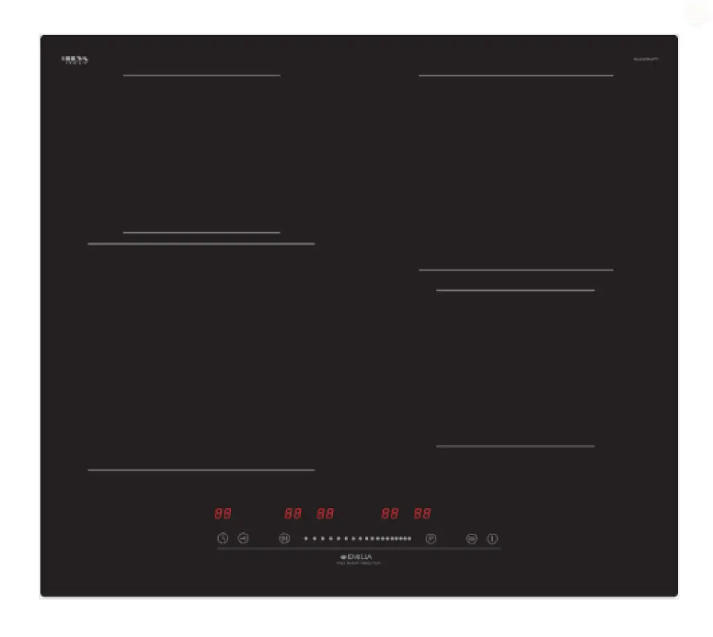 Emilia EMIND64FIT 60cm 4 Zone Induction Cooktop – Black Ceramic Glass - Cooktops