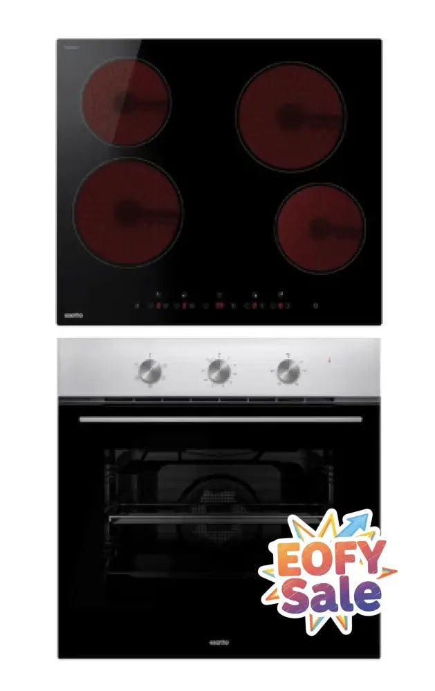 Esatto EOCC60 60cm Electric Oven & Ceramic Cooktop Pack - Built in Ovens