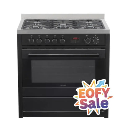 Technika TEG95TBK 90cm Dual Fuel Freestanding Cooker Matte Black - Freestanding Oven